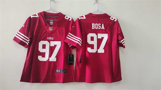 Womens San Francisco 49ers #97 Nick Bosa Red Vapor Stitched Jersey